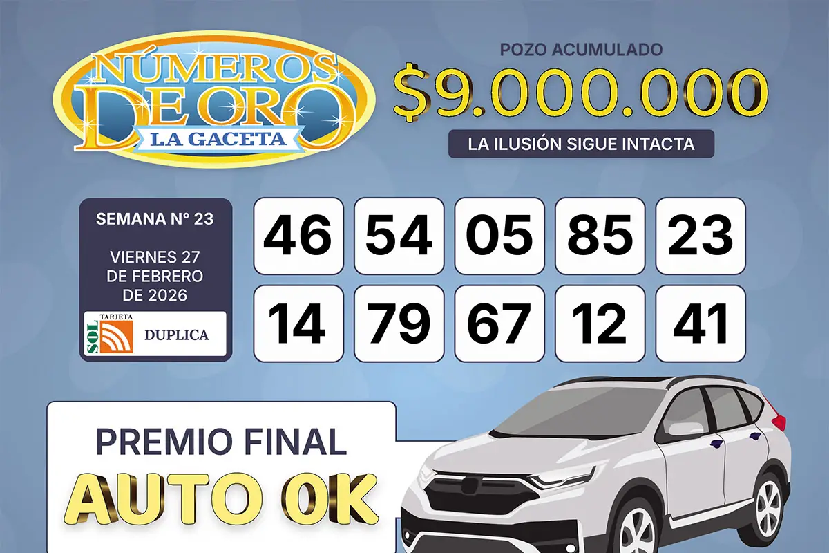 Los Números de Oro de LA GACETA del 27 de febrero de 2026