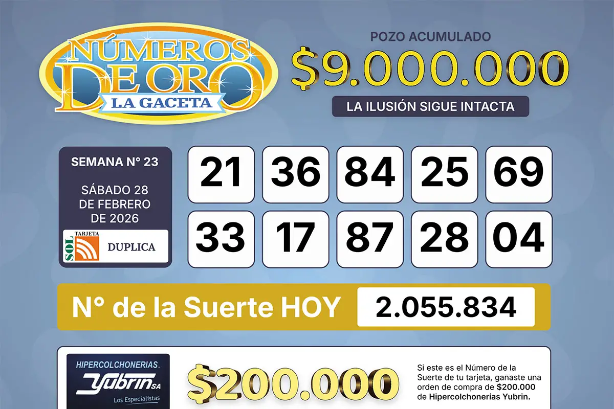 Los Números de Oro de LA GACETA del 28 de febrero de 2026