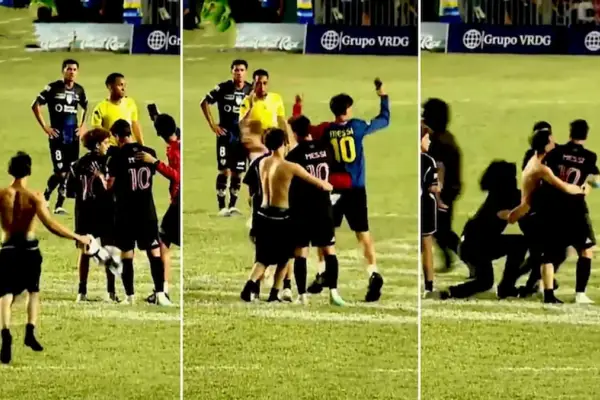 Escándalo en un amistoso de Inter Miami: cuatro hinchas invadieron la cancha y Messi terminó en el suelo