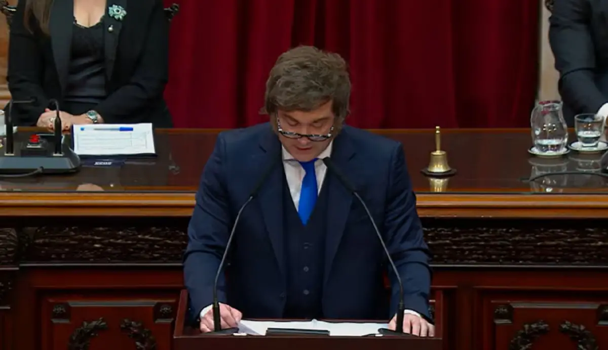 DISCURSO. Milei fue protagonista de un discurso polémico. 