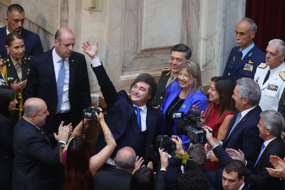 ORDEN MUNDIAL. Durante su discurso en el Congreso, Milei destacó las alianzas internacionales que logró y pidió que esto sea una política de Estado AFP