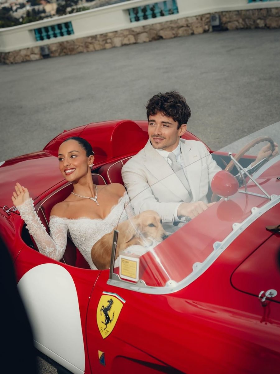 El álbum de fotos y los detalles del casamiento del piloto de F-1 Charles Leclerc y Alexandra Saint Mleux