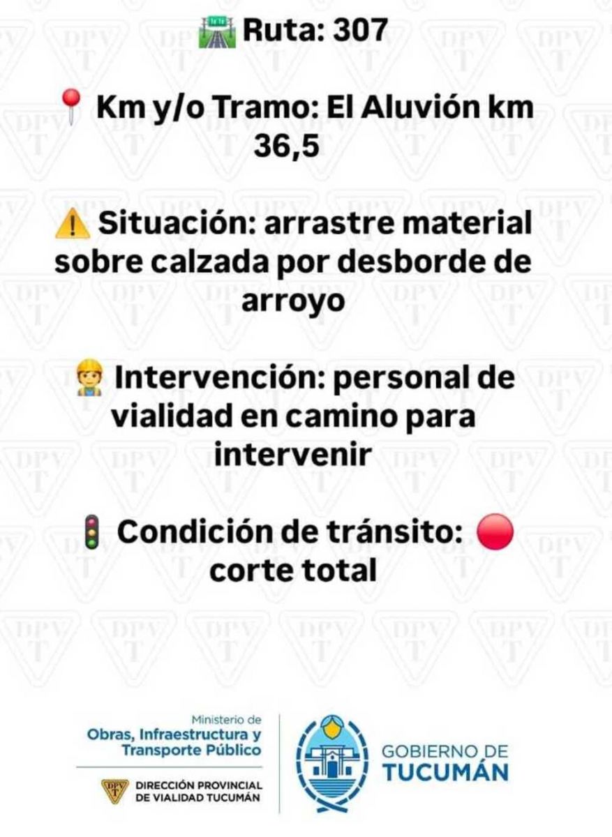 ¡Precaución! La lluvia provocó anegamientos en el camino a los Valles y en varias rutas de Tucumán