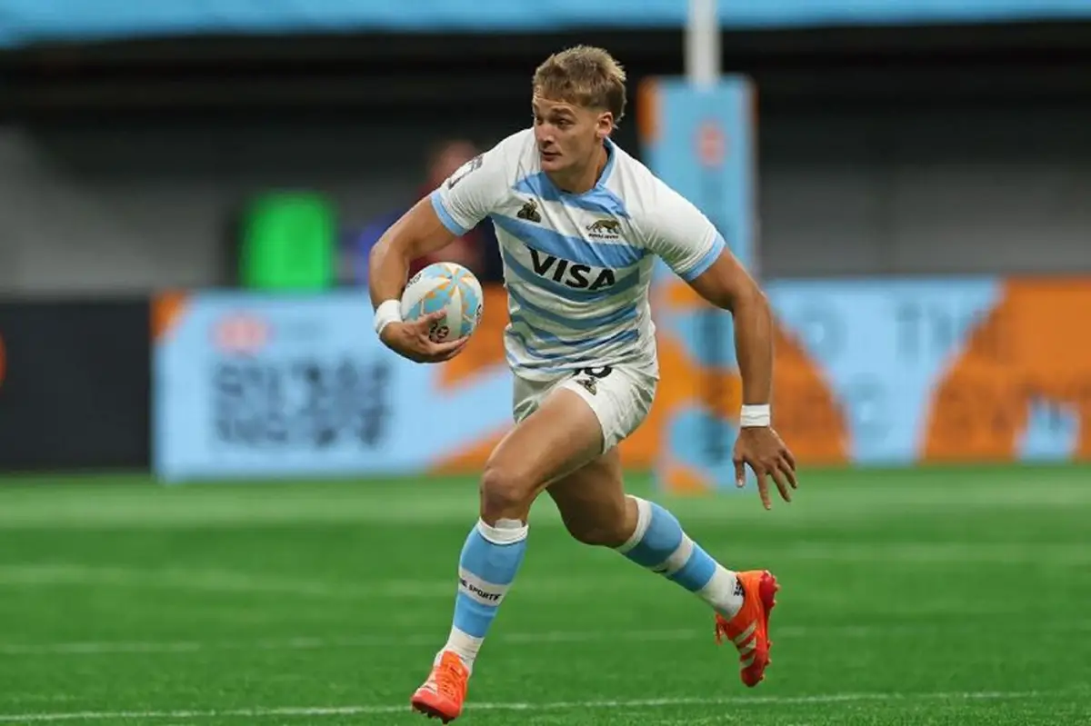 Santiago Mare, en el duelo entre Los Pumas 7's y Australia.
