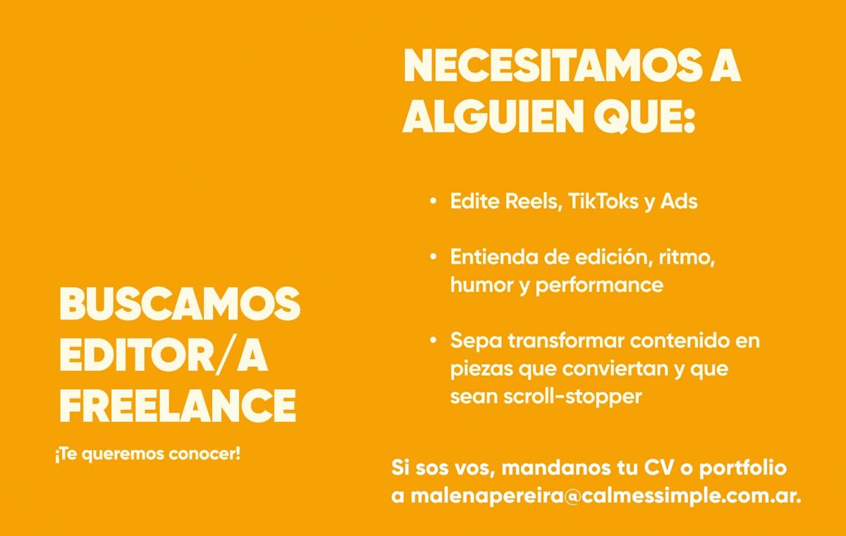 CALM. La marca de colchones que creció en redes, busca editor de video freelance
