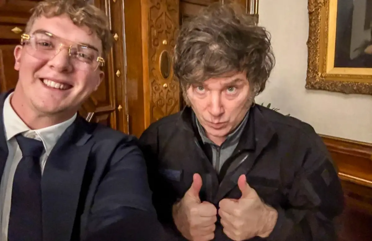 El presidente Javier Milei junto al empresario Hayden Davis.