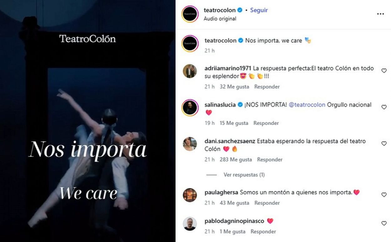 DESDE EL COLÓN. La institución argentina salió al cruce del actor.