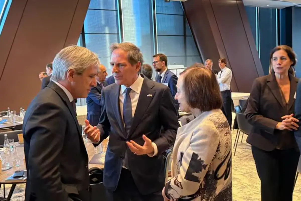 El ministro Luis Caputo, en la gira por Estados Unidos. 