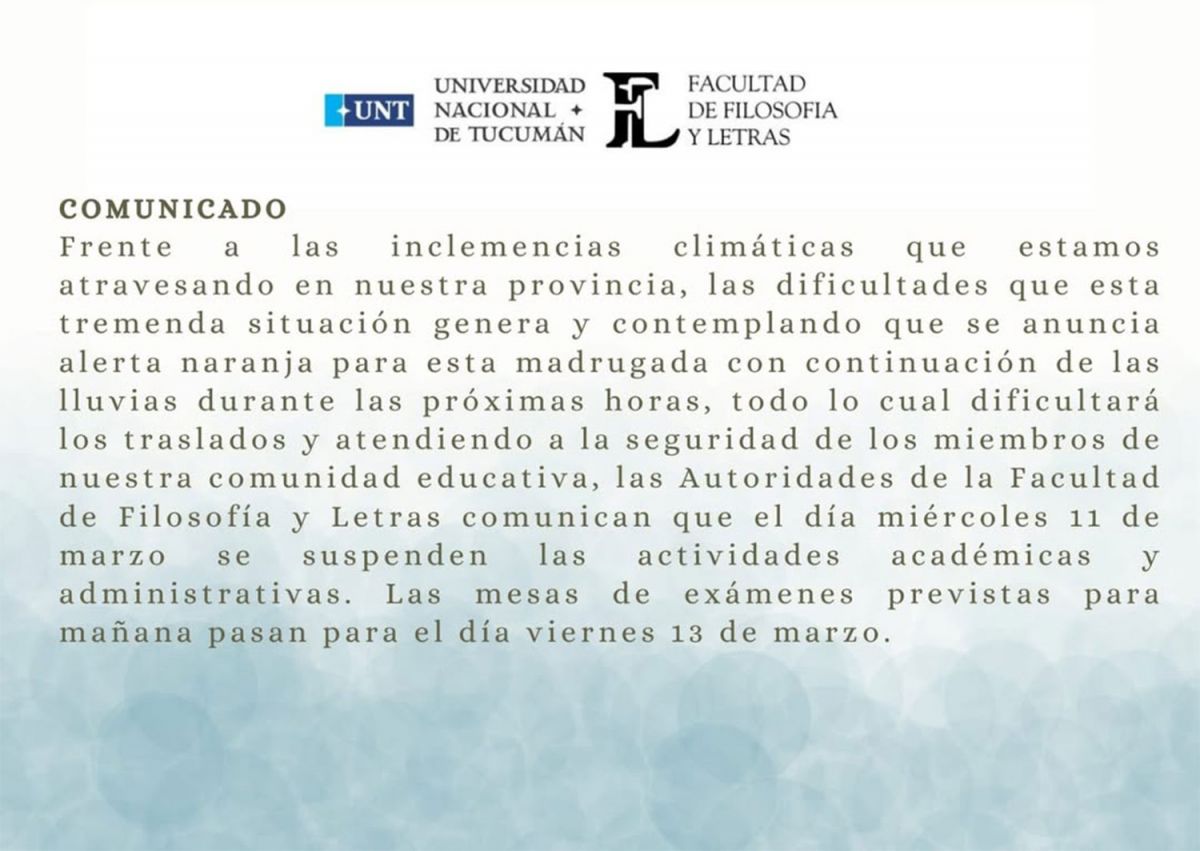 Suspendieron las clases en las escuelas experimentales y en facultades de la UNT