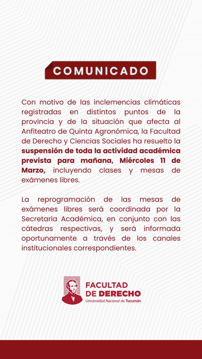 Suspendieron las clases en las escuelas experimentales y en facultades de la UNT