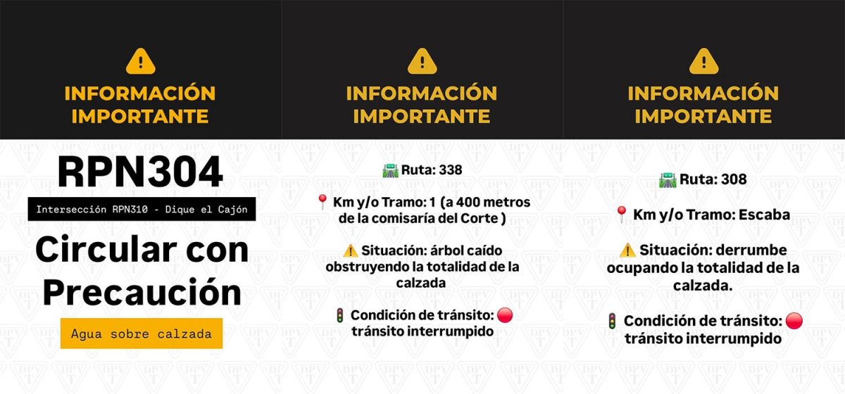 Temporal en Tucumán: hay varias rutas con cortes por derrumbes, árboles caídos y agua en la calzada