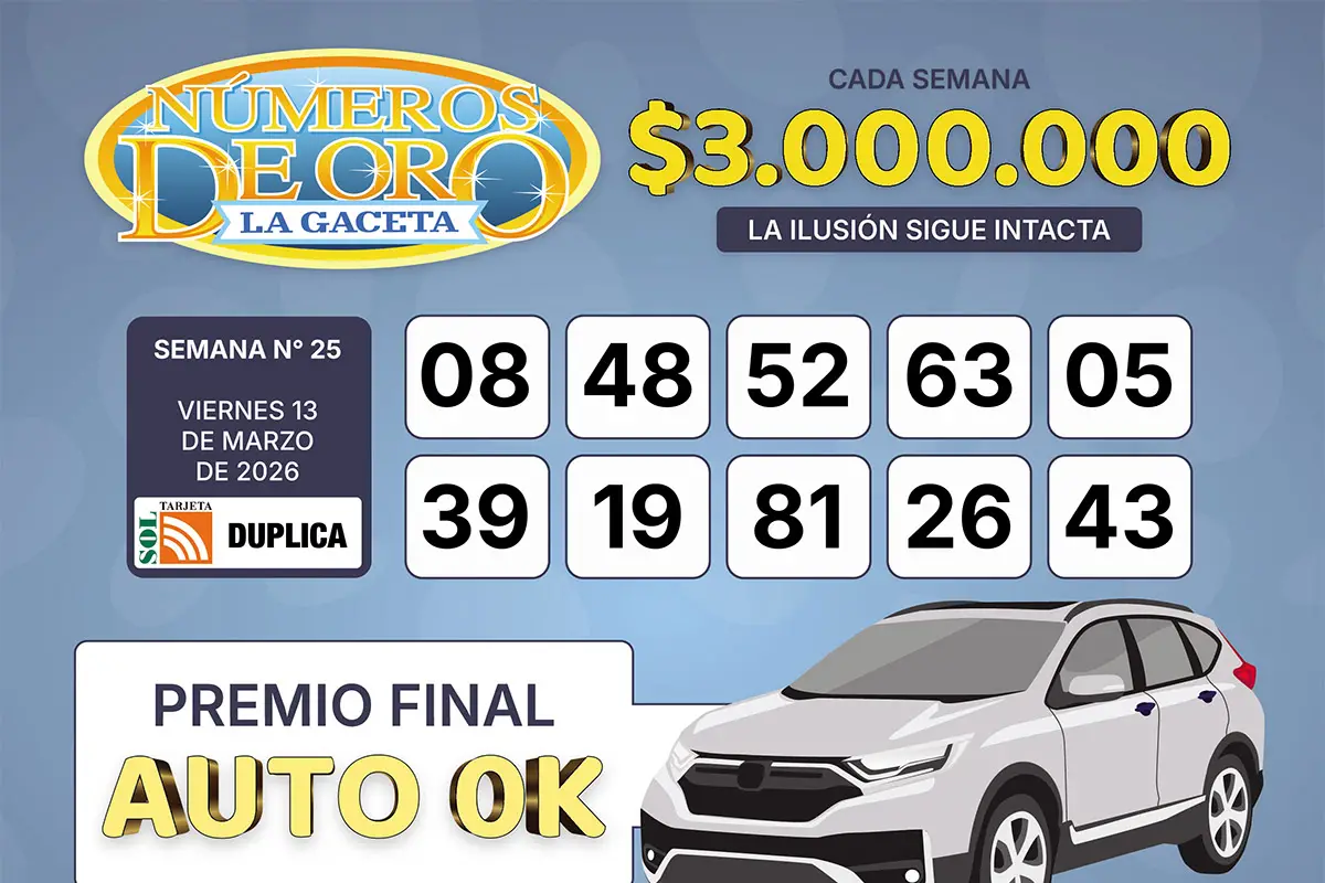Los Números de Oro de LA GACETA del 13 de marzo de 2026