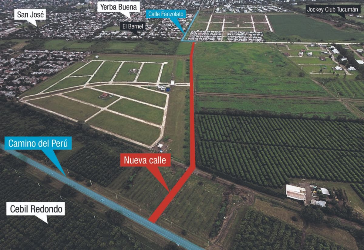 LA NUEVA CALLE. La imagen muestra la vía que conectará el Camino del Perú con la Fanzolato. 