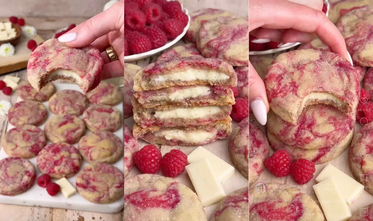 Cookies de frambuesa y cheesecake de chocolate blanco: las galletas que enamoran