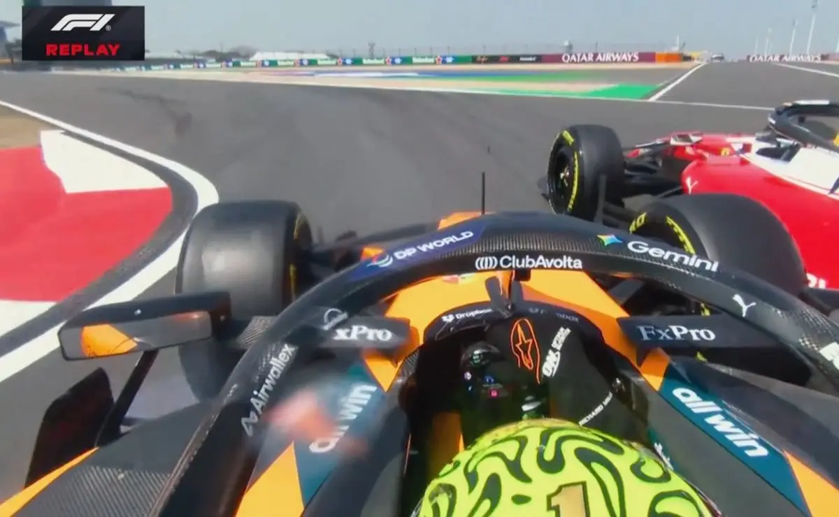 Contacto entre Lando Norris y Lewis Hamilton