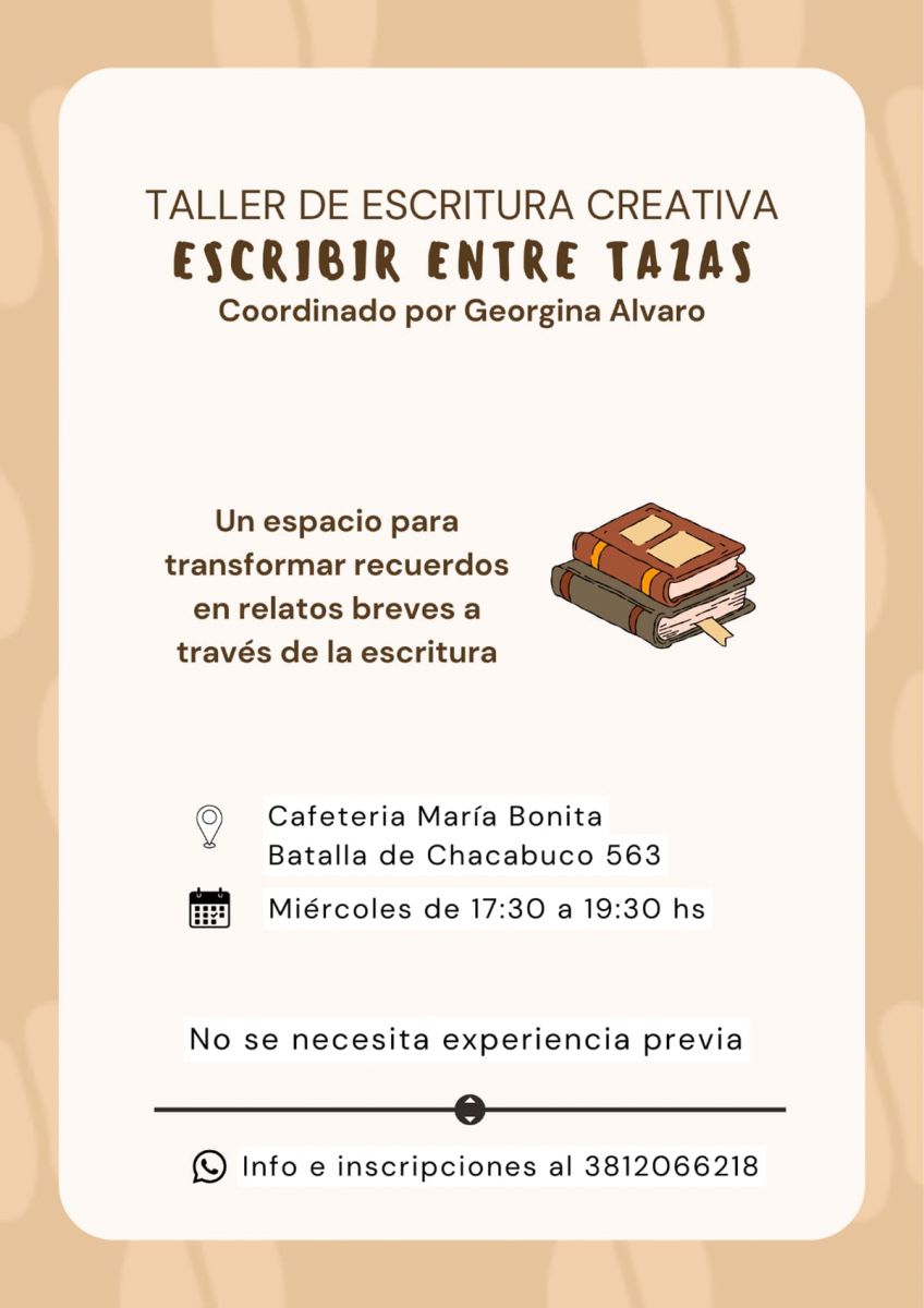 ESCRITURA. El taller propone crear relatos breves en un entorno distendido, con consignas creativas y encuentros semanales en un café.