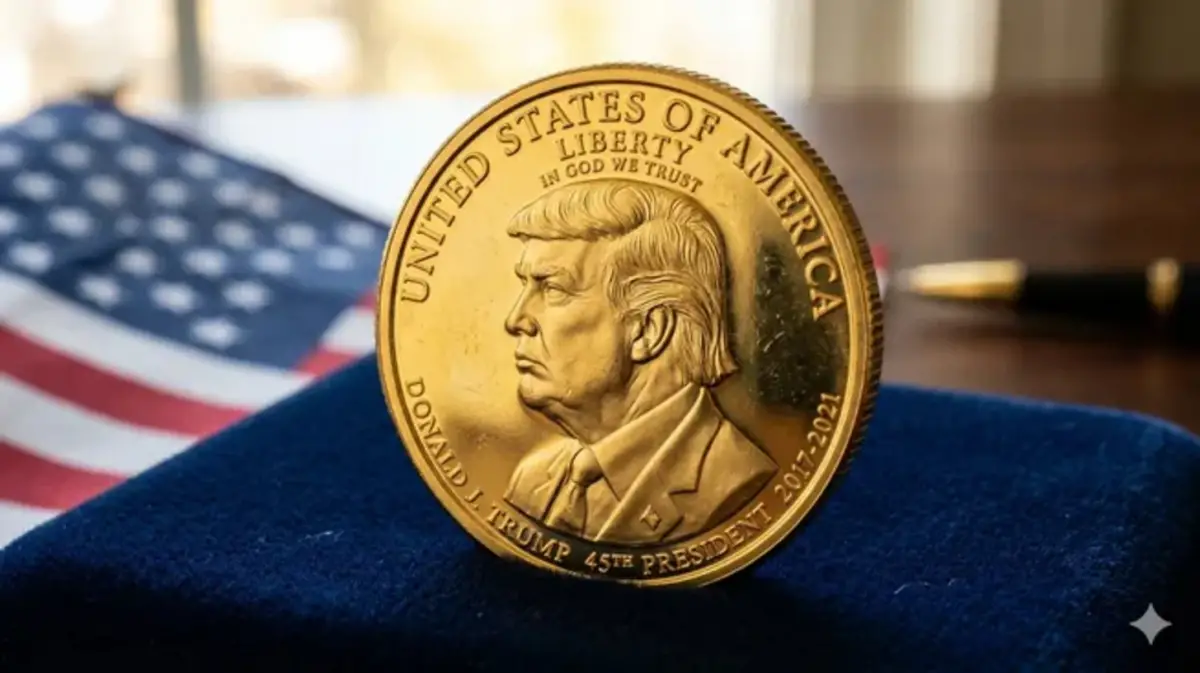 El Tesoro de EE. UU. anunció la acuñación de una moneda de oro de 24 quilates con la imagen de Donald Trump.