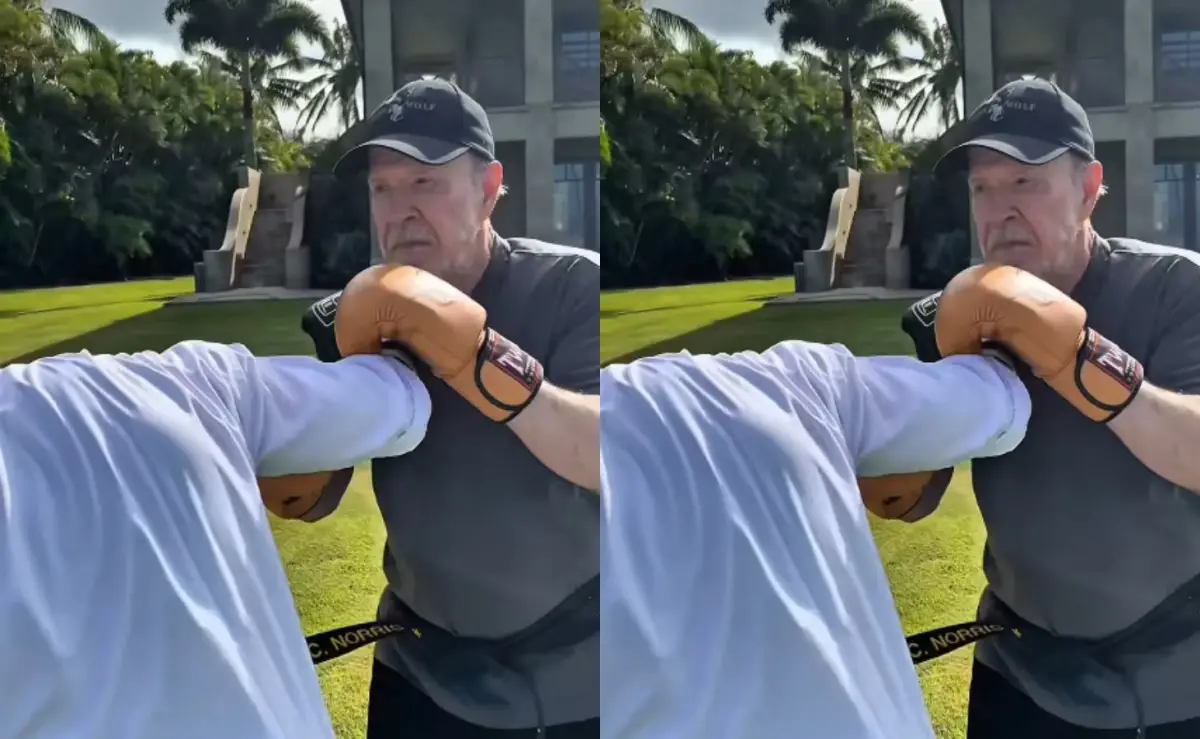 Chuck Norris en su 86° cumpleaños.