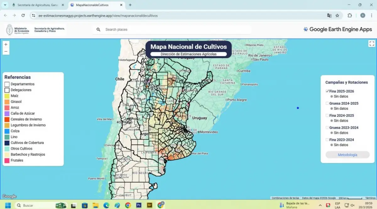 La Nación presentó el mapa de cultivos del país digitalizado
