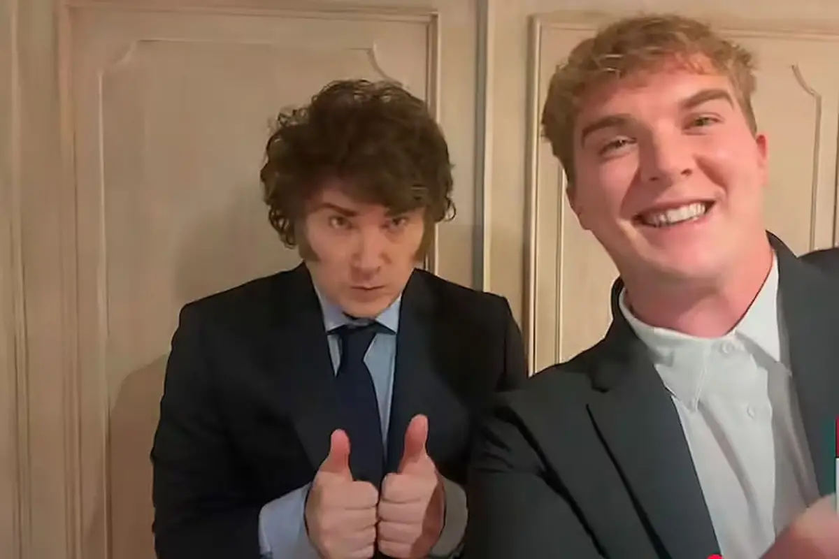 REUNIDOS EN 2025. El presidente Javier Milei junto al creador de la criptomoneda $Libra, Hayden Davis.