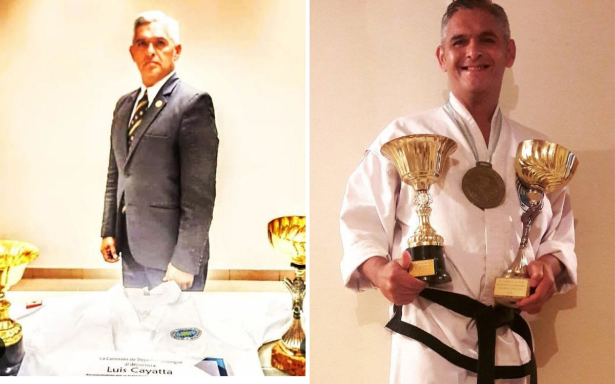 GANADOR. Luis Cayatta exhibiendo algunos de sus títulos que ganó durante su carrera.