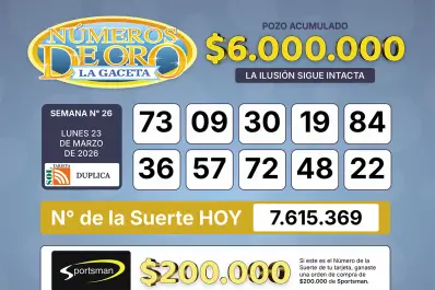 Los Números de Oro de LA GACETA del lunes 23 de marzo de 2026