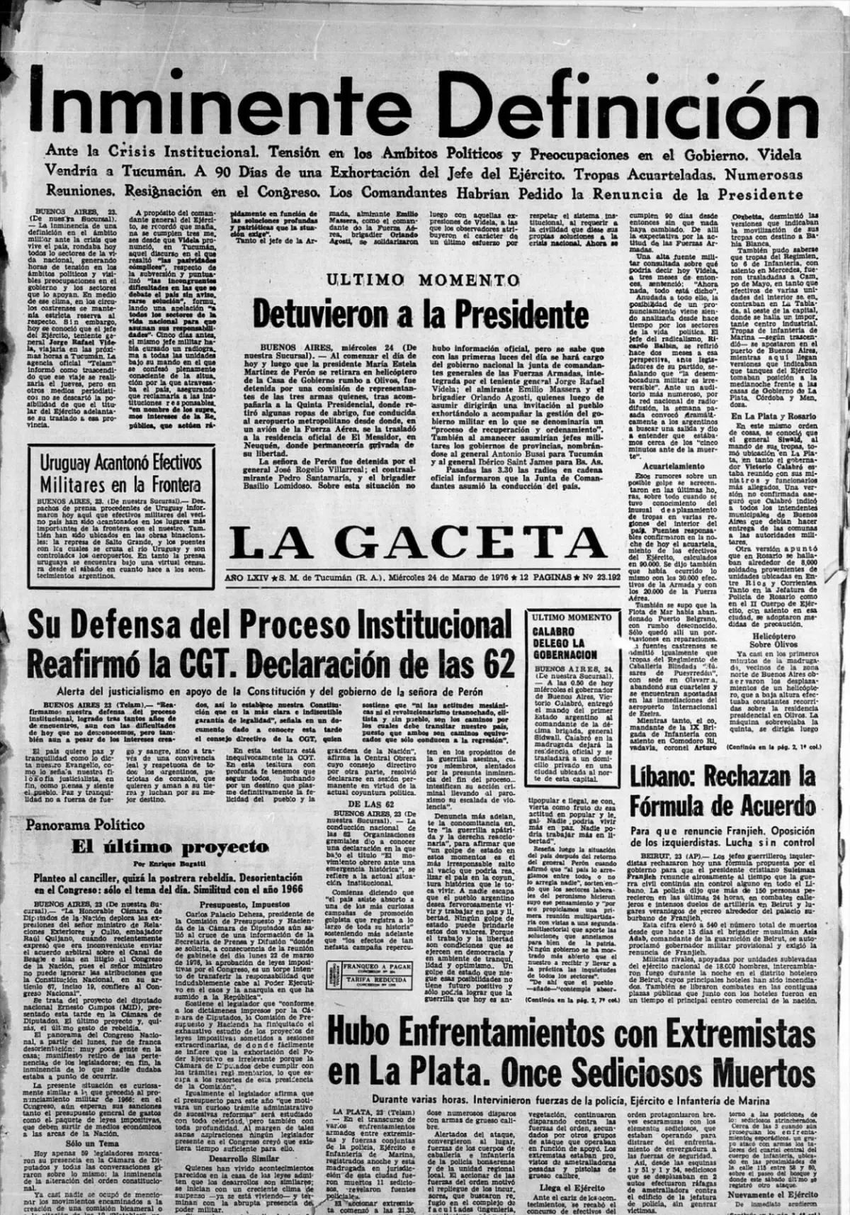 A 50 años del inicio de la última dictadura, un Gobierno enceguecido hasta el final: “No hay golpe”