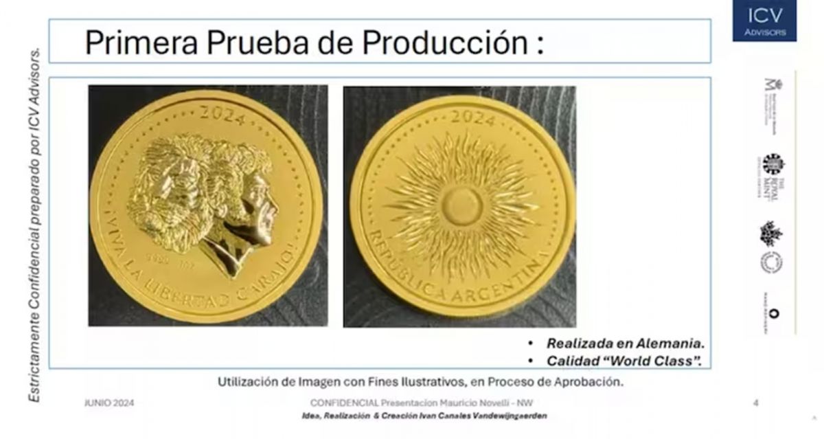 La moneda de Milei que quería comercializar Novelli