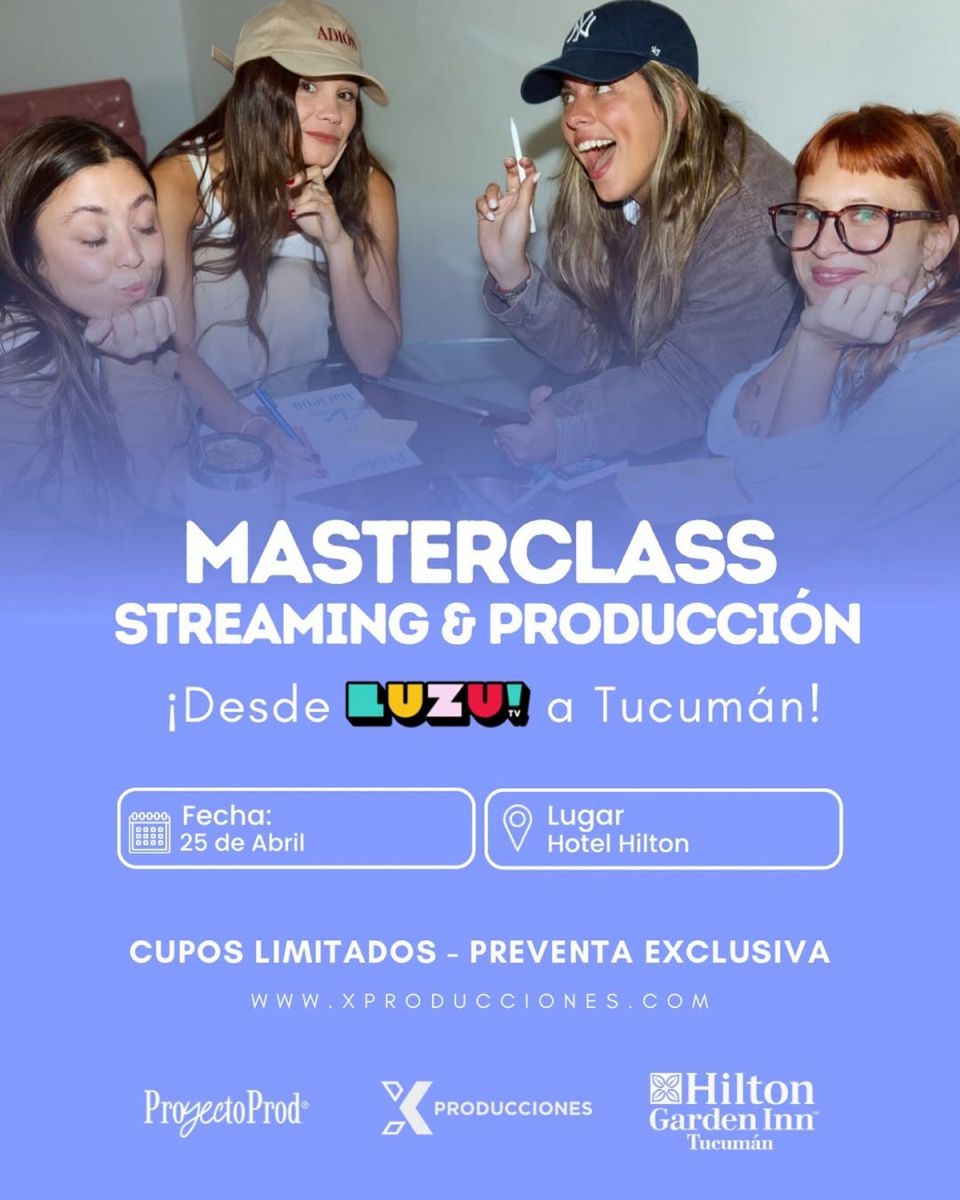 MASTERCLASS. Las productoras de Luzu TV llegan a Tucumán con una actividad intensiva para compartir cómo se construye contenido en el streaming.