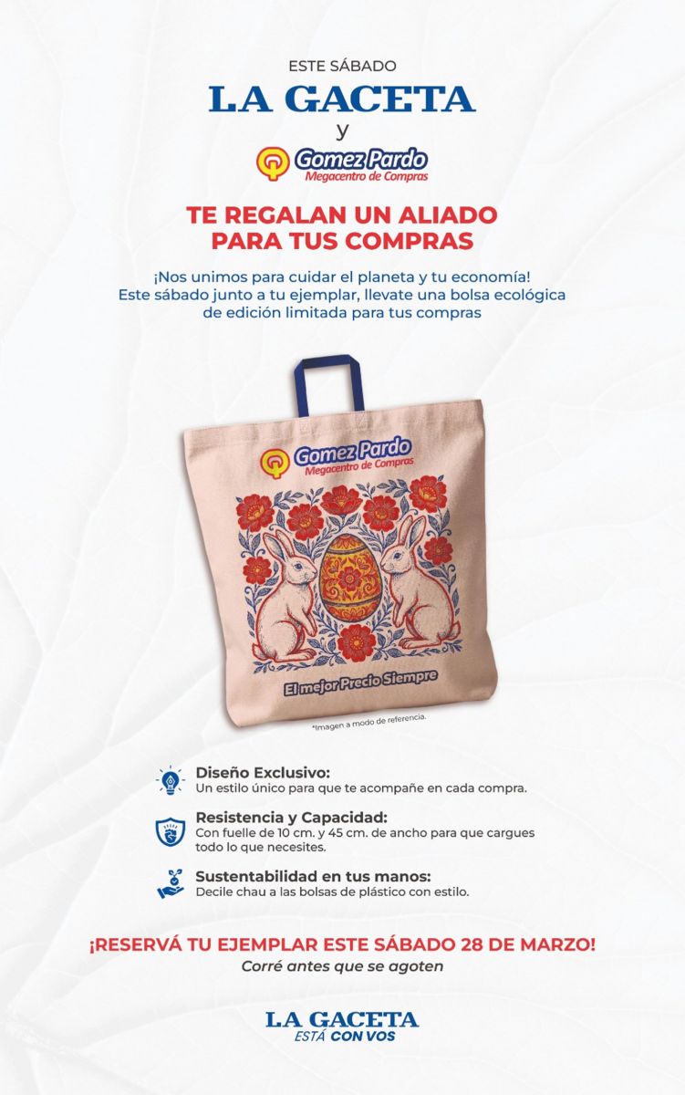 Alianza sustentable: este sábado, llévate una bolsa ecológica exclusiva con La Gaceta y Gomez Pardo