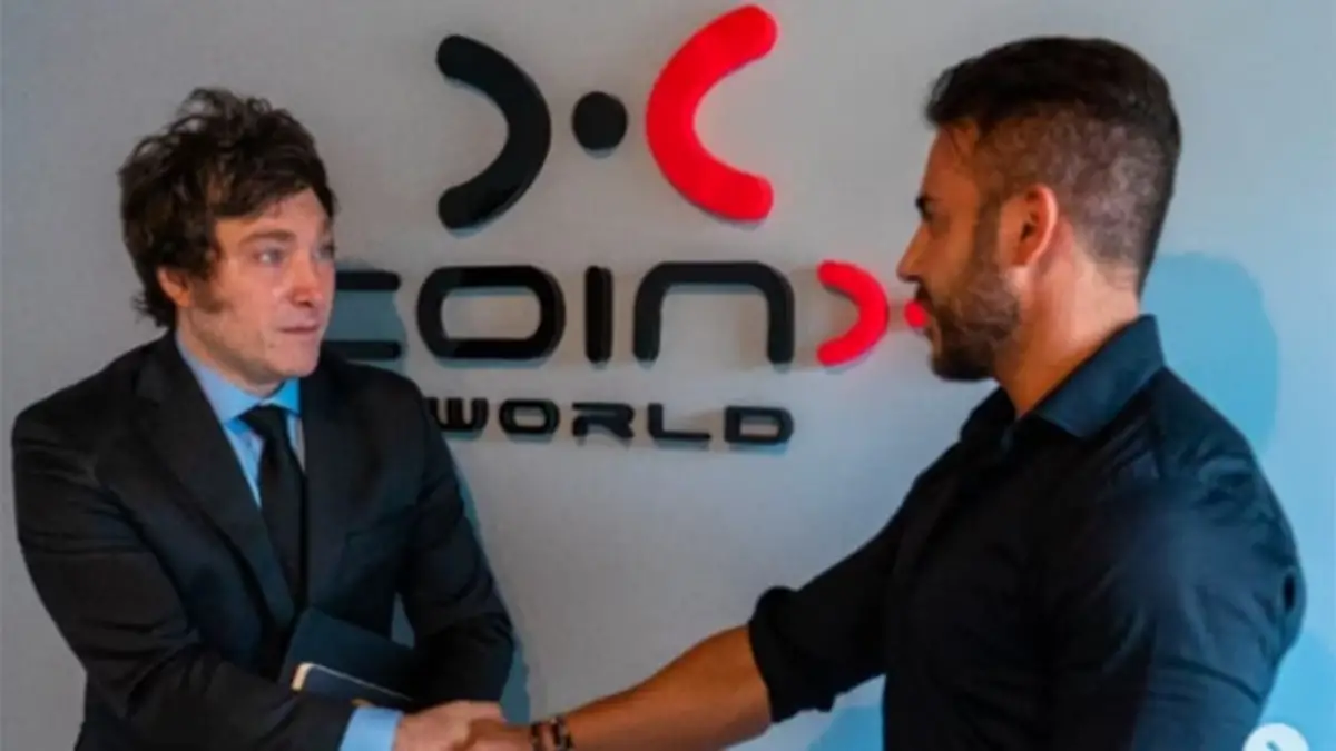 EN 2023. Milei promocionando CoinX.