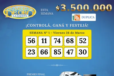 Los Números de Oro de LA GACETA del 27 de marzo de 2026