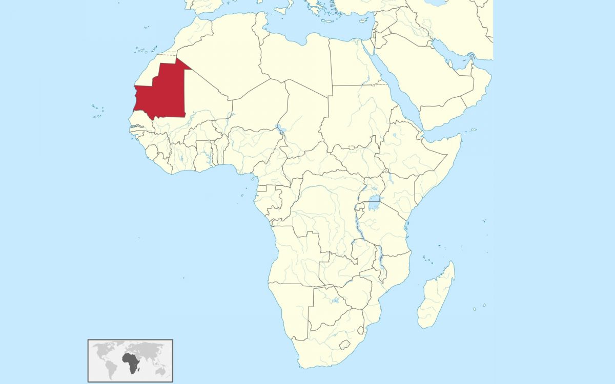 MAPA. Esta es la ubicación de Mauritania en África | FOTO: Wikicionario.