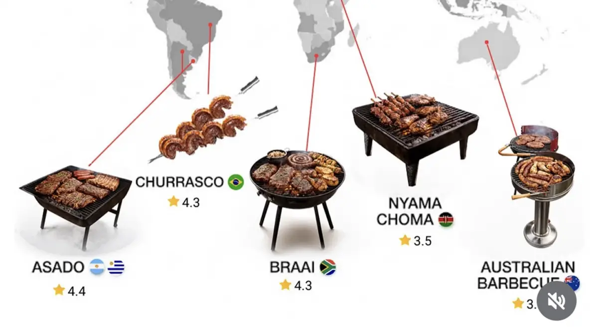 El ranking de Taste Atlas de las barbacoas del mundo.