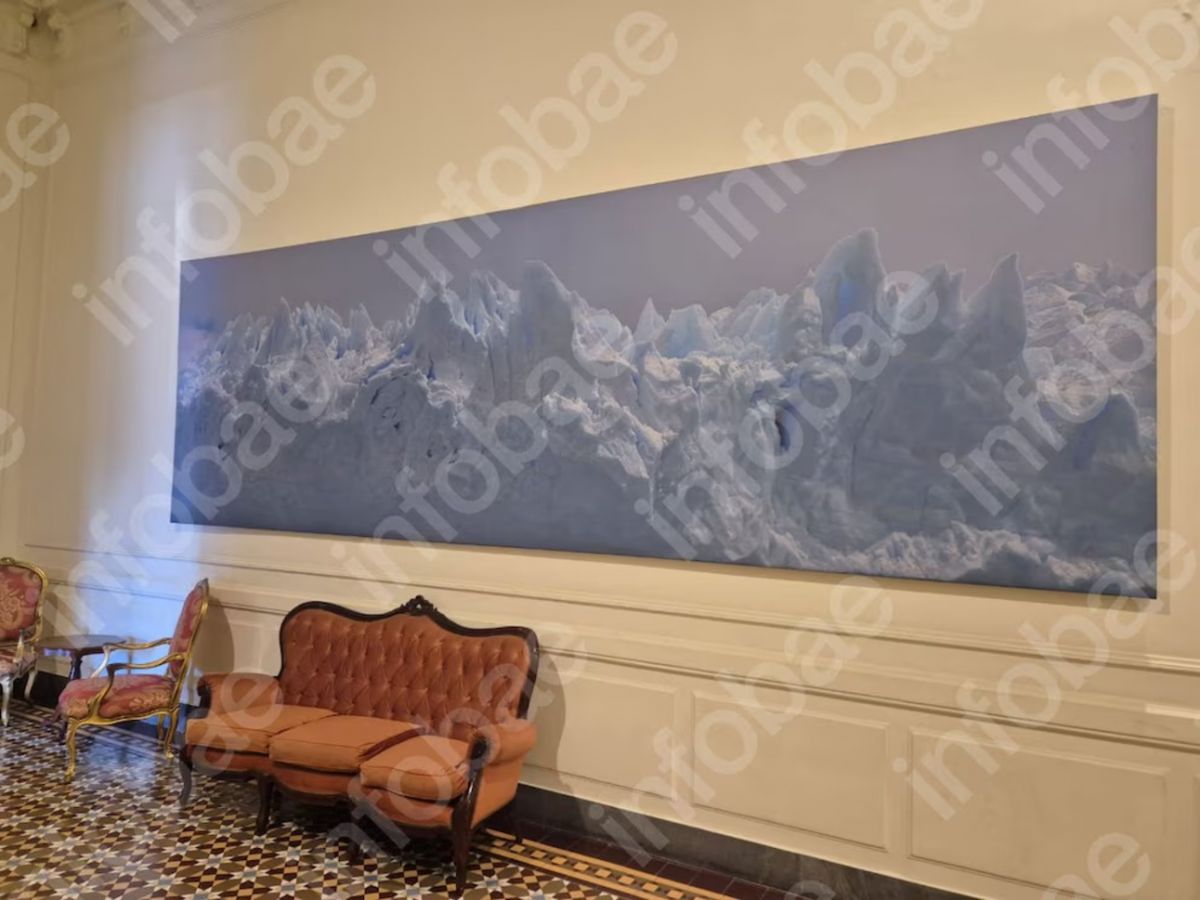 POLÉMICA. La reproducción de The triumph of nature, de 2006, la obra de Ditsch que se exponía en una de las salas de Casa Rosada y fue removida por orden de Presidencia.