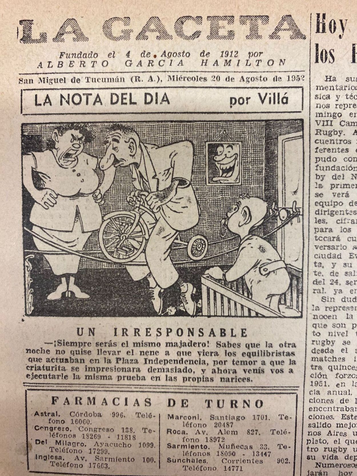 Recuerdos fotográficos: 1952. Acróbatas alemanes en Tucumán