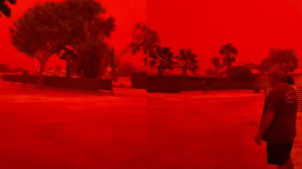 Los cielos de Australia Occidental antes de la llegada del ciclón Narelle.