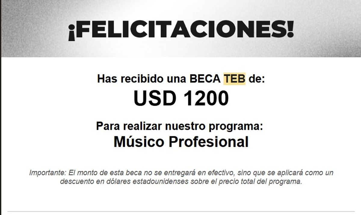 EL MENSAJE QUE LO CAMBIÓ TODO. El mail donde le confirmaron que había sido seleccionado para la beca internacional. / CORTESÍA MICHEL FONTANET