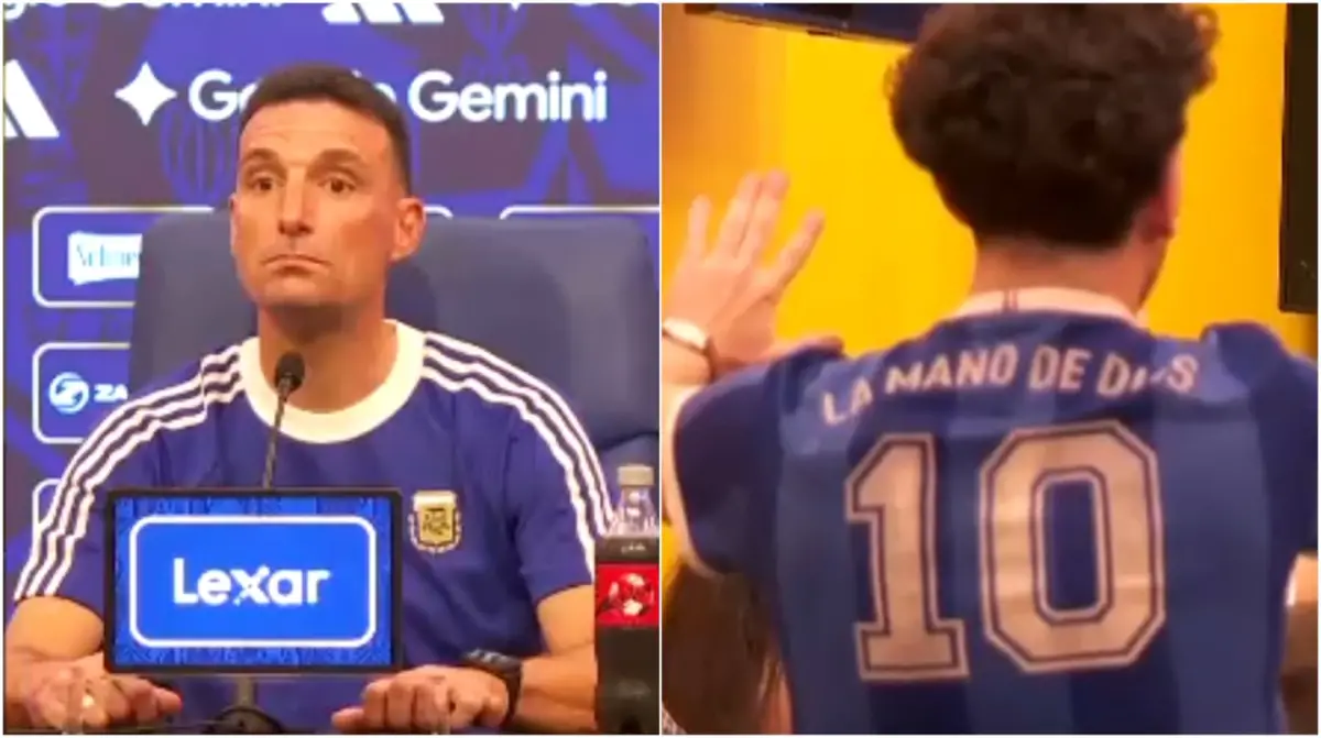 Un hincha se infiltró en la conferencia de Lionel Scaloni y le recriminó por el nivel de los amistosos