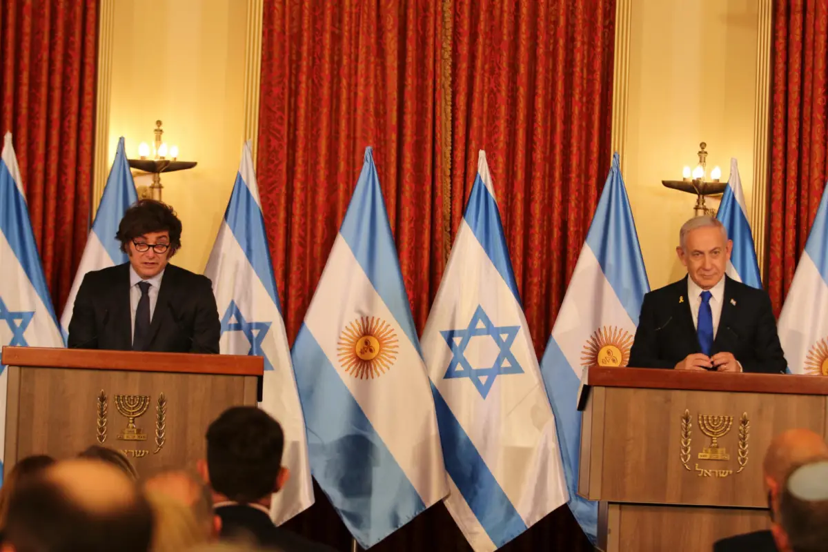 JAVIER MILEI JUNTO A BENJAMÍN NETANYAHU.