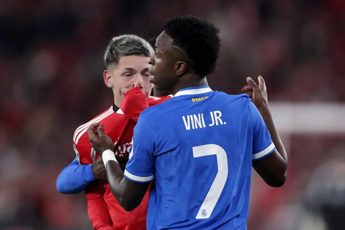 Prestianni y Vinicius protagonizaron un altercado en el duelo entre Real Madrid y Benfica.