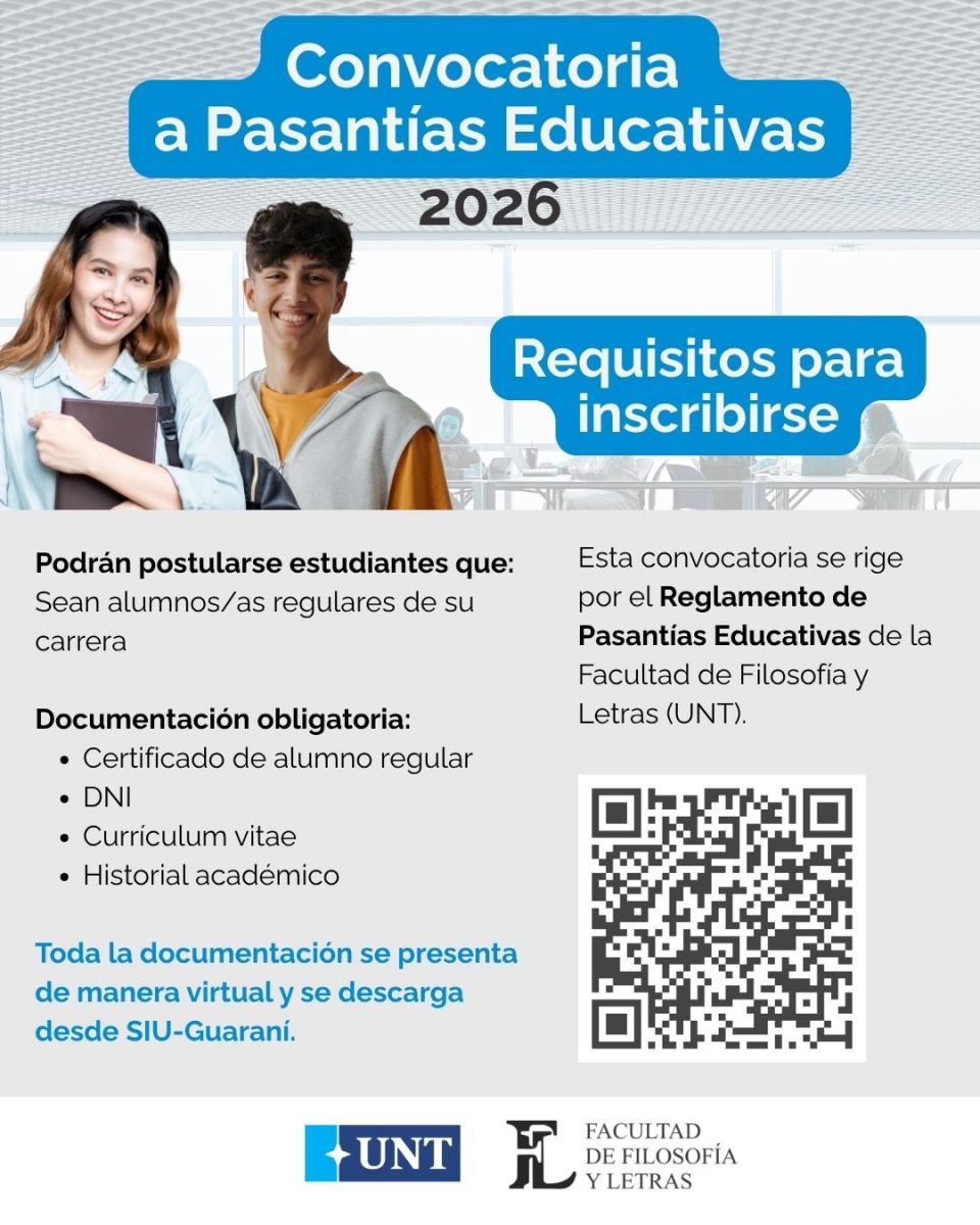 CONVOCATORIA. La inscripción es virtual y requiere documentación académica que se descarga desde SIU-Guaraní.