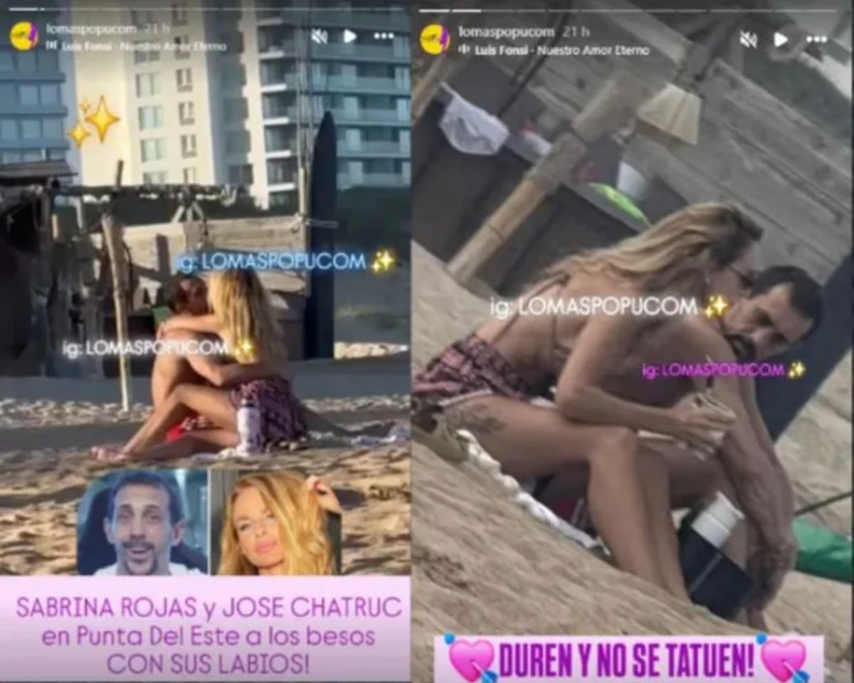 Romance confirmado: las imágenes de Sabrina Rojas y Pepe Chatruc a los besos en Punta del Este