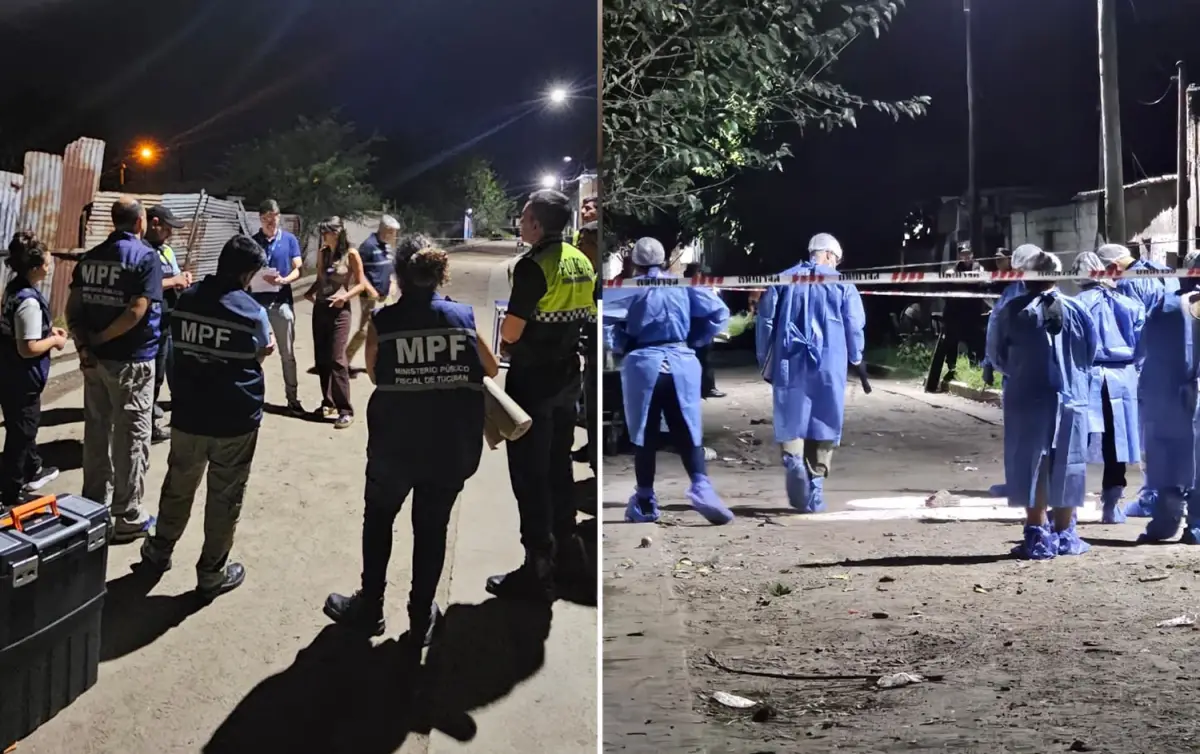 Fiscales y especialistas científicos trabajan en el lugar del crímen.