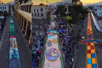 Alfombra de sal gigante en El Salvador y de un kilómetro