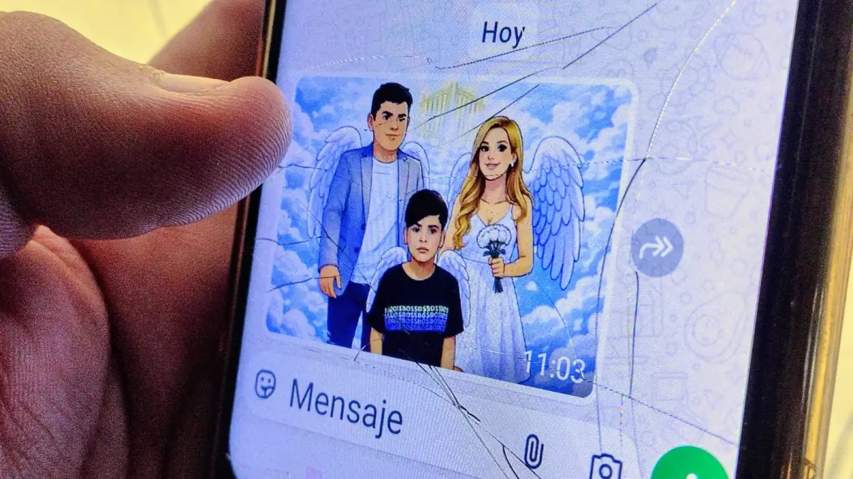 CONMOVEDOR. La imagen que recrea a las tres víctimas del último temporal se viralizó en WhatsApp y en las redes sociales.