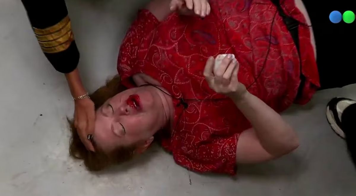 Andrea del Boca sufrió una fuerte caída en GH y se lastimó la boca