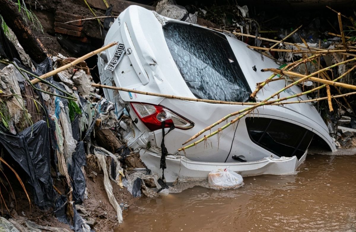 ESTREMECEDOR. Así encontraron el auto en el que viajaban Mariano Robles y Solana Albornoz.