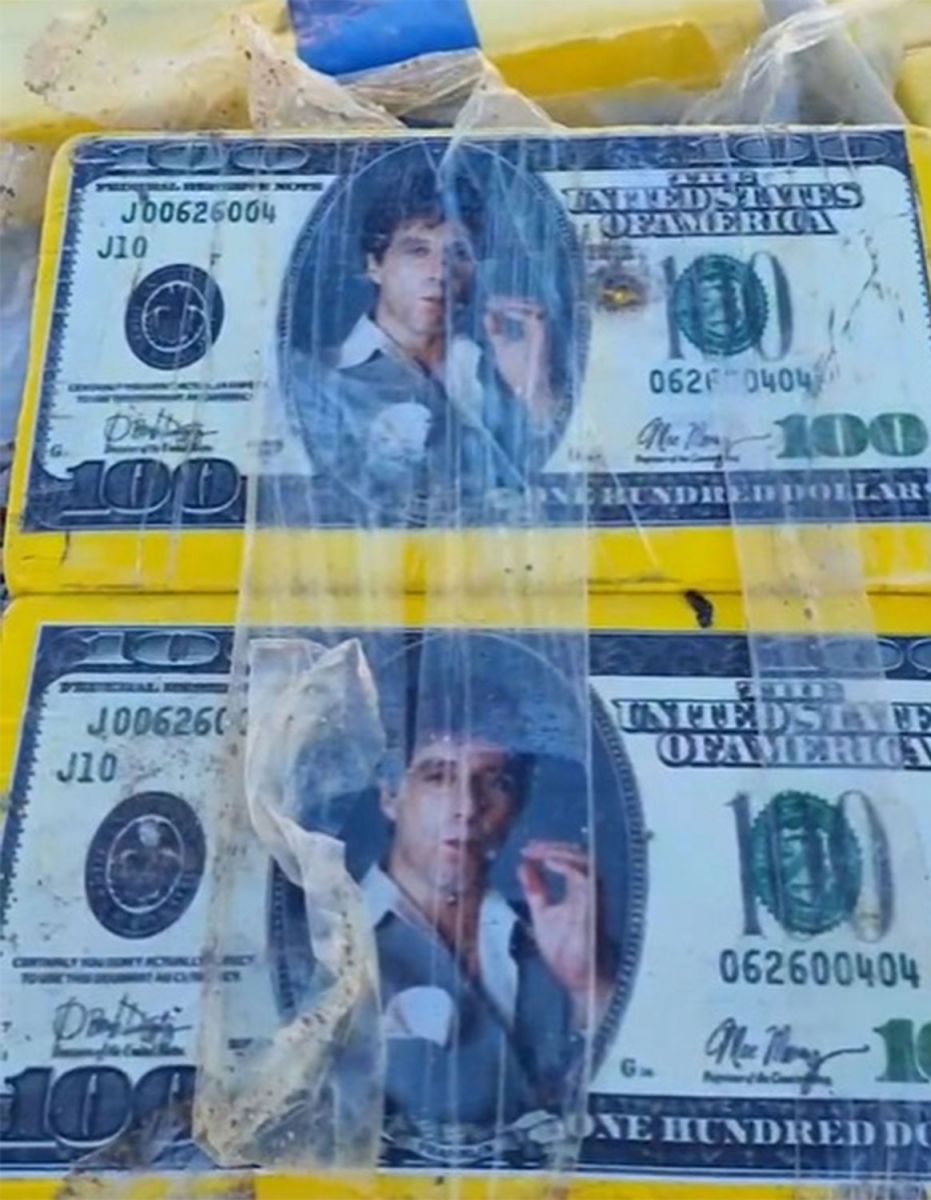 LA MARCA. La cocaína decomisada tenía el sello de Tony Montana, el personaje de la película 