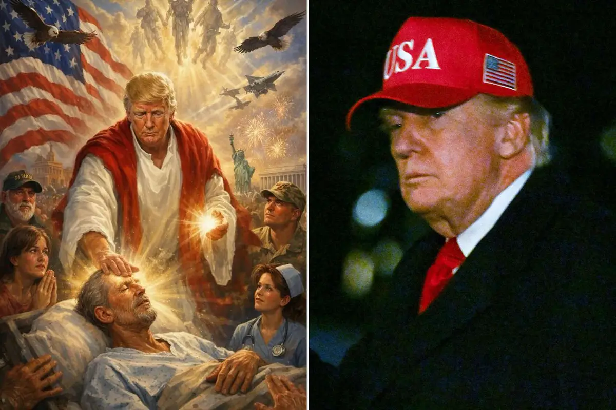 EXCUSA. Trump justificó su imagen como Jesús porque se imaginó a él mismo como médico y que tenía que ver con la Cruz Roja.